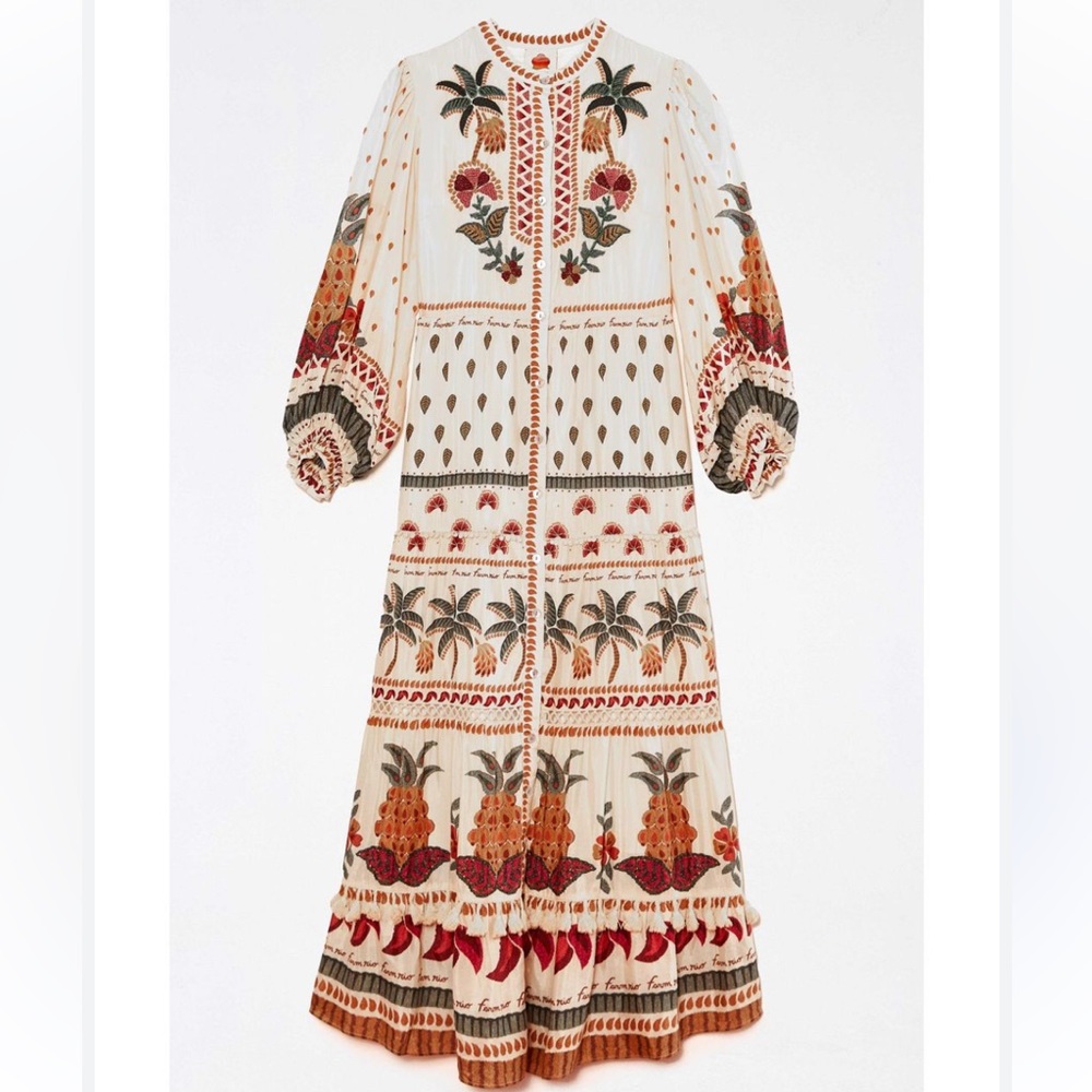 Farm Rio Off White Embroidered Maxi Dress - Picture 7 of 11